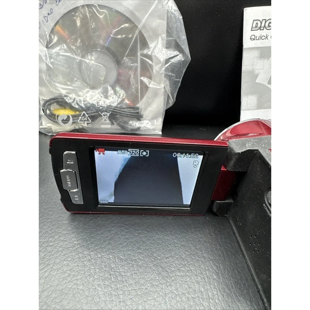 Digital Video Camera Dv537 Red Untested
